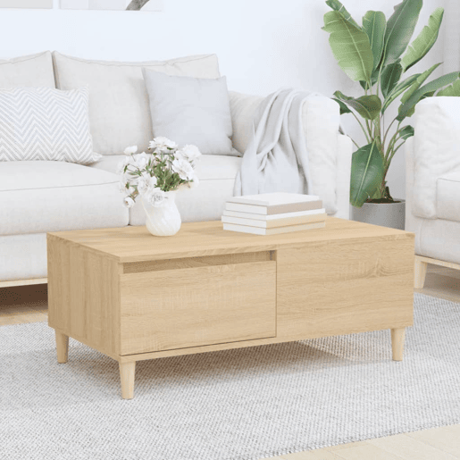Mesa de Centro, Mesa baixa, 90x50x36,5 cm derivados madeira carvalho sonoma