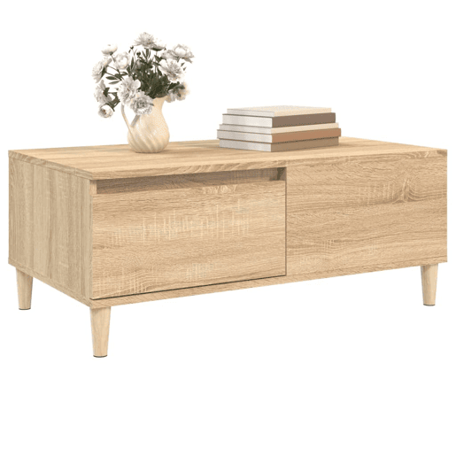 Mesa de Centro, Mesa baixa, 90x50x36,5 cm derivados madeira carvalho sonoma