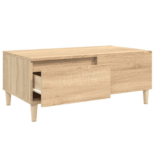 Mesa de Centro, Mesa baixa, 90x50x36,5 cm derivados madeira carvalho sonoma