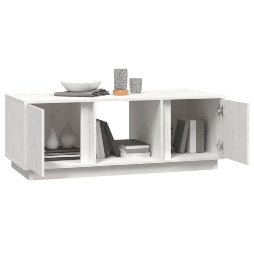 Mesa de Centro, Mesa baixa, 110x50x40 cm pinho maciço branco