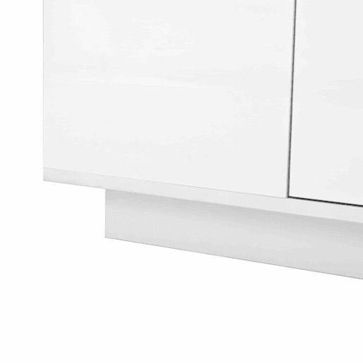 Mesa de centro moderna 105 cm - com arrumação, iluminação LED, 2 gavetas, vidro - Branco