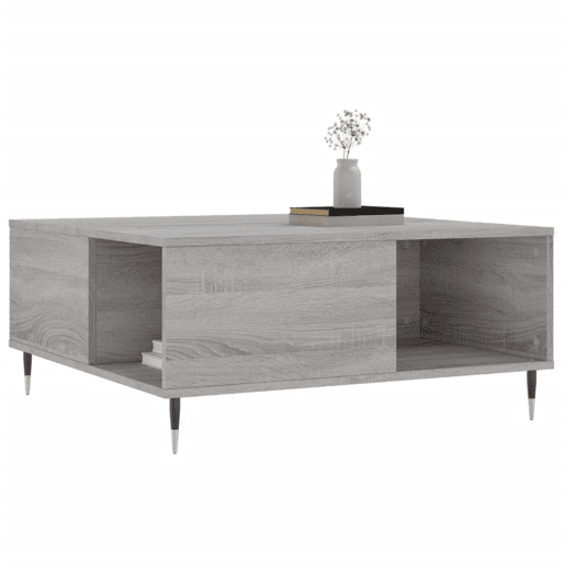 Mesa de Centro, Mesa baixa, 80x80x36,5 cm derivados madeira cinzento sonoma