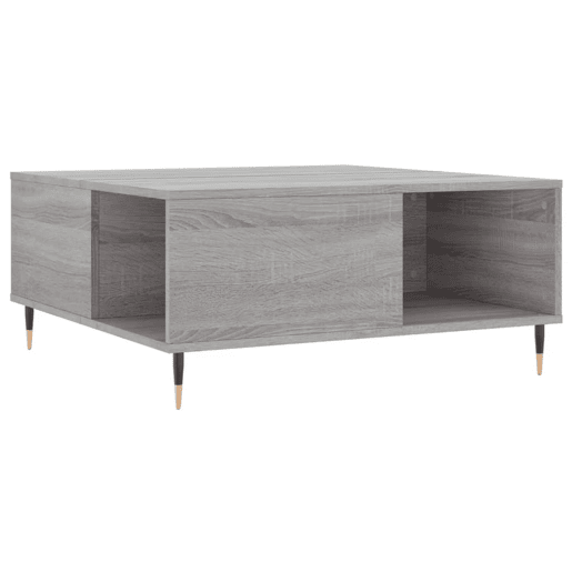 Mesa de Centro, Mesa baixa, 80x80x36,5 cm derivados madeira cinzento sonoma