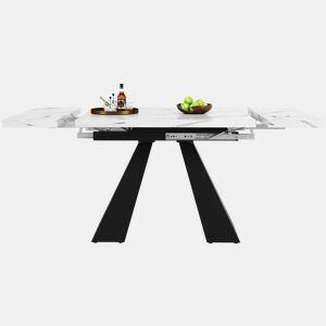Mesa extensível 99-159 cm - Mesa de jantar compacta, design flexível, para escritório e sala de estar - Branco