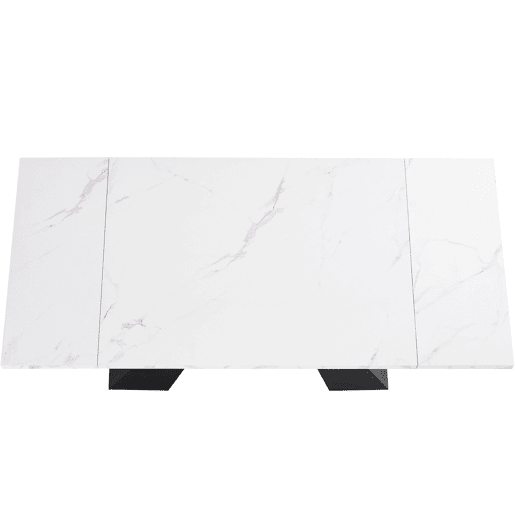Mesa extensível 99-159 cm - Mesa de jantar compacta, design flexível, para escritório e sala de estar - Branco