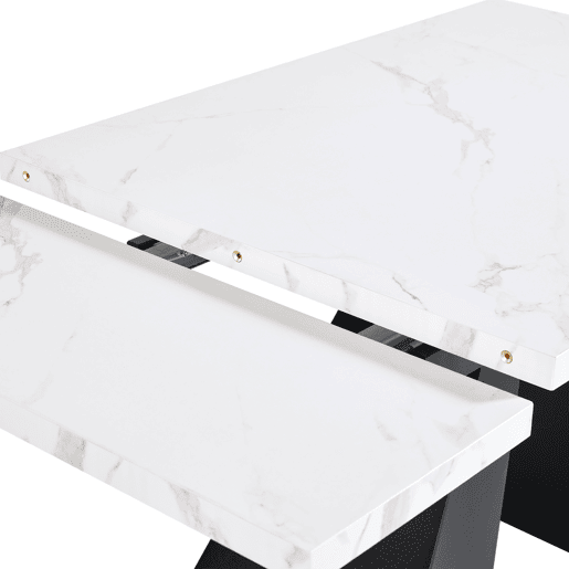 Mesa extensível 99-159 cm - Mesa de jantar compacta, design flexível, para escritório e sala de estar - Branco
