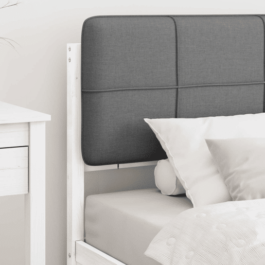 Estrutura de cama de solteiro simple com Cabeceira Estofada Cinzento-claro