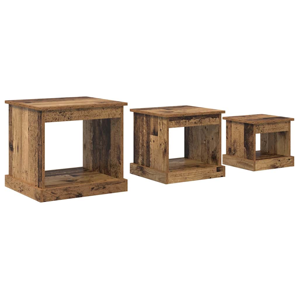 3 pzs Mesas de Café - Mesas de Centro 48x45 Madera