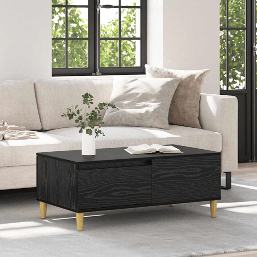 Mesa de Centro, Mesa baixa, com gaveta Carvalho Preto 90 x 50 x 35 cm