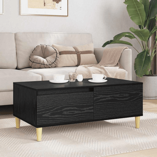 Mesa de Centro, Mesa baixa, com gaveta Carvalho Preto 90 x 50 x 35 cm