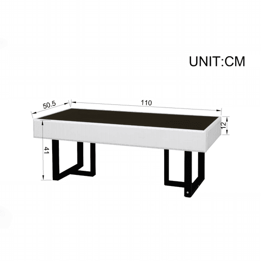 Mesa de centro 110x50,5 cm - estilo clássico, tampo alto brilho - Preto e Branco Mesa de centro 110x50,5 cm - estilo clássico, tampo alto brilho - Preto e Branco