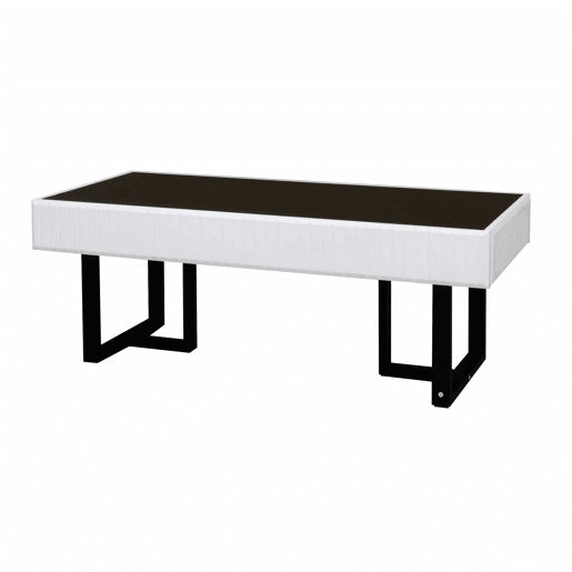 Mesa de centro 110x50,5 cm - estilo clássico, tampo alto brilho - Preto e Branco Mesa de centro 110x50,5 cm - estilo clássico, tampo alto brilho - Preto e Branco
