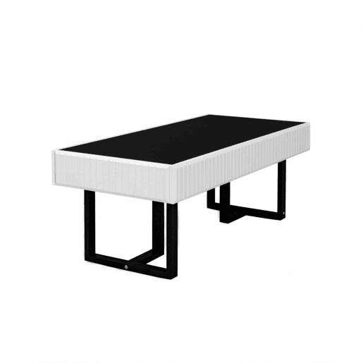 Mesa de centro 110x50,5 cm - estilo clássico, tampo alto brilho - Preto e Branco Mesa de centro 110x50,5 cm - estilo clássico, tampo alto brilho - Preto e Branco