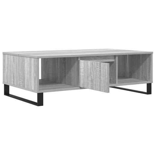 Mesa de Centro, Mesa baixa, 104x60x35 cm derivados madeira cinzento sonoma