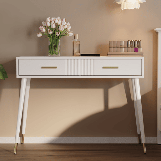 Toucador de mdf com 2 gavetas,branco Toucador de mdf com 2 gavetas,branco
