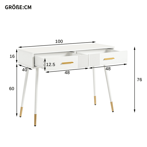 Toucador de mdf com 2 gavetas,branco Toucador de mdf com 2 gavetas,branco