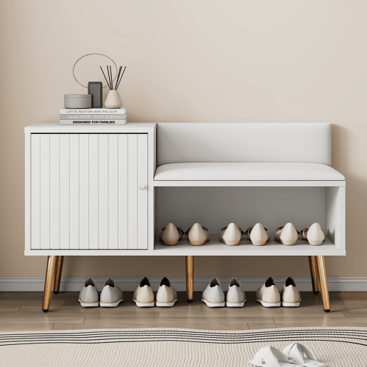 Sapateira de painel de partículas com 1 porta,branco