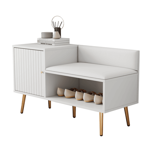 Sapateira de painel de partículas com 1 porta,branco