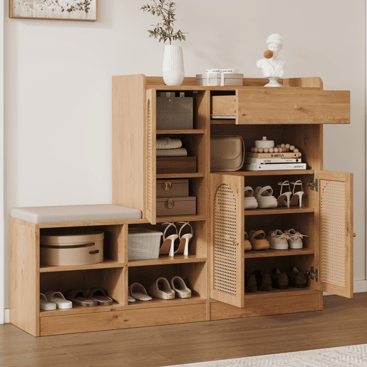 Sapateira de painel de partÃculas com 3 portas,natural Sapateira de painel de partÃculas com 3 portas,natural