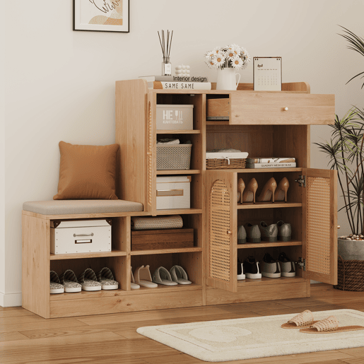 Sapateira de painel de partÃculas com 3 portas,natural Sapateira de painel de partÃculas com 3 portas,natural