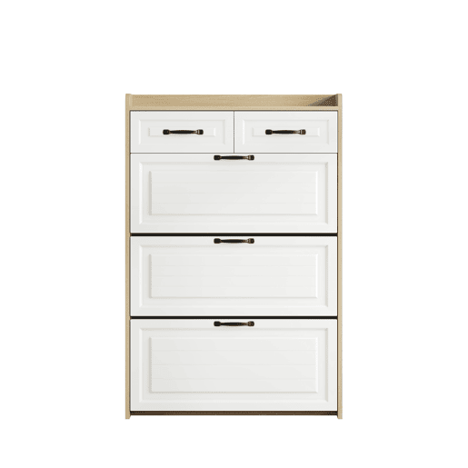Sapateira de painel de partÃculas com 3 tabuleiros,natural+branco Sapateira de painel de partÃculas com 3 tabuleiros,natural+branco