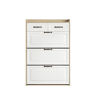 Sapateira de painel de partículas com 3 tabuleiros,natural+branco