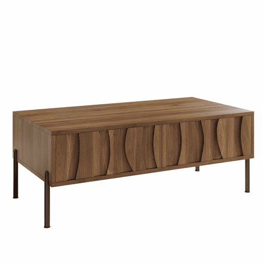 Mesa de centro 105x55x41 cm - estilo retro moderno - natural