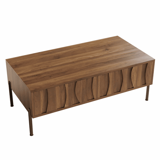 Mesa de centro 105x55x41 cm - estilo retro moderno - natural
