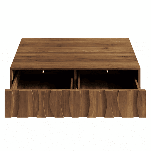 Mesa de centro 105x55x41 cm - estilo retro moderno - natural