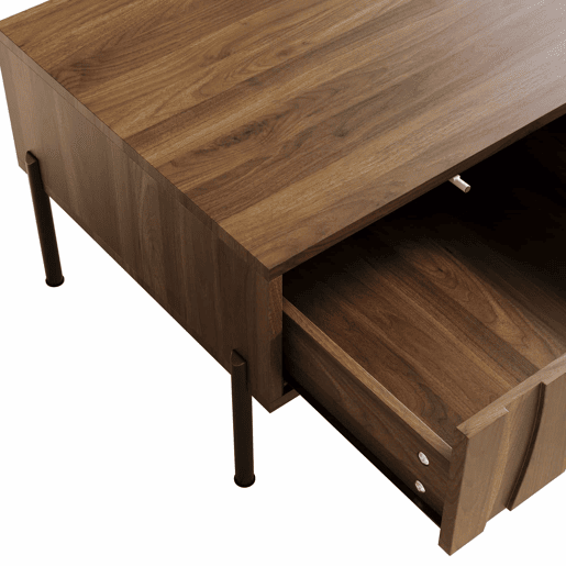 Mesa de centro 105x55x41 cm - estilo retro moderno - natural