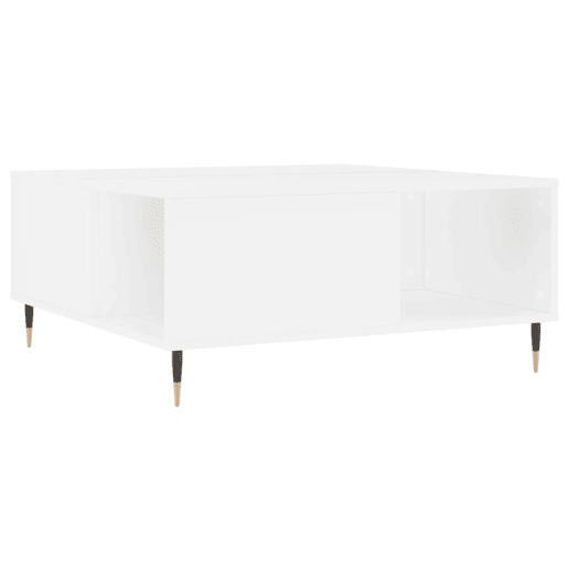 Mesa de Centro, Mesa baixa, 80x80x36,5 cm derivados de madeira branco