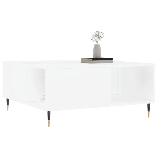 Mesa de Centro, Mesa baixa, 80x80x36,5 cm derivados de madeira branco