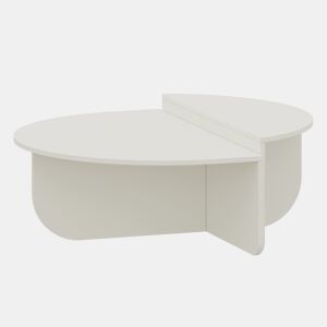 Mesa de centro Tondesdaslo com tampo duplo semi-circular 90x90x35 cm Branco en.casa