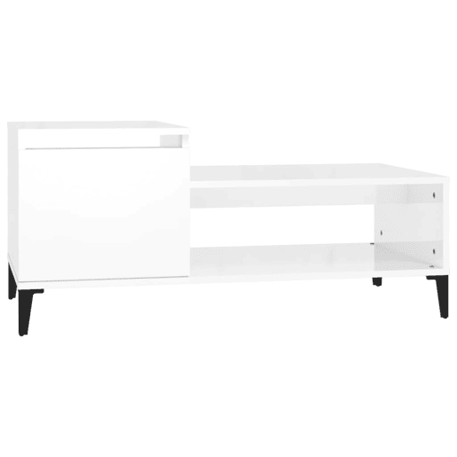 Mesa de Centro, Mesa baixa, 100x50x45 cm derivados madeira branco brilhante
