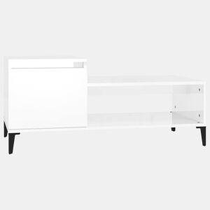 Mesa de Centro, Mesa baixa, 100x50x45 cm derivados madeira branco brilhante