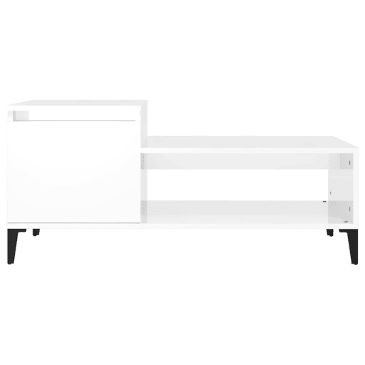 Mesa de Centro, Mesa baixa, 100x50x45 cm derivados madeira branco brilhante