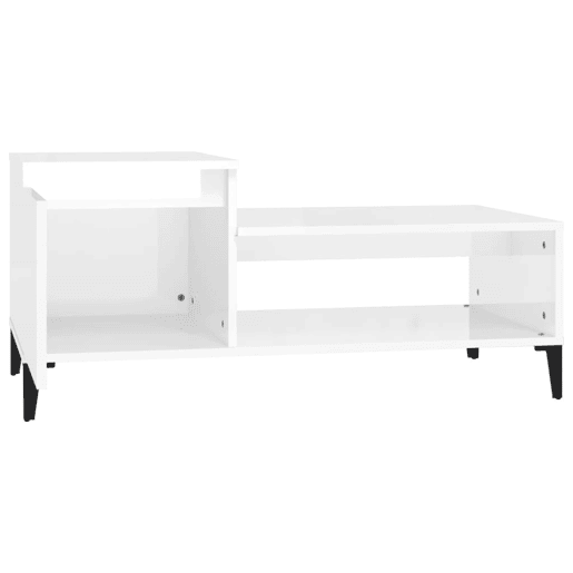 Mesa de Centro, Mesa baixa, 100x50x45 cm derivados madeira branco brilhante