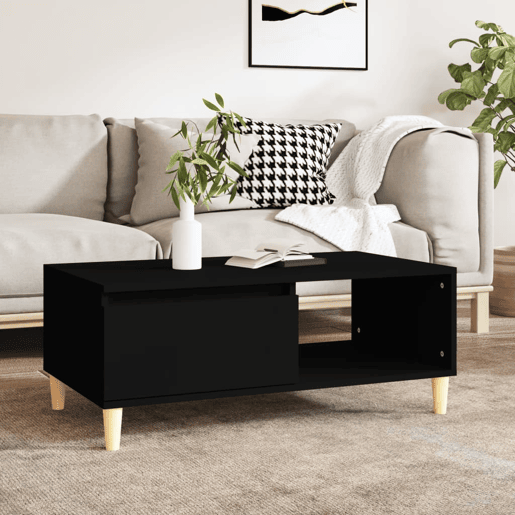 Mesa de Centro, Mesa baixa, 90x50x36,5 cm derivados de madeira preto