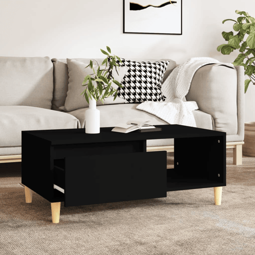 Mesa de Centro, Mesa baixa, 90x50x36,5 cm derivados de madeira preto