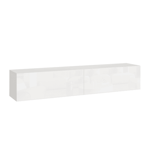 Prateleira suspensa Evaton 2 portas 160x32x30cm Branco alto brilho en.casa