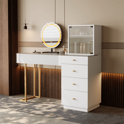Toucador de mdf com espelho e 5 gavetas,branco Toucador de mdf com espelho e 5 gavetas,branco
