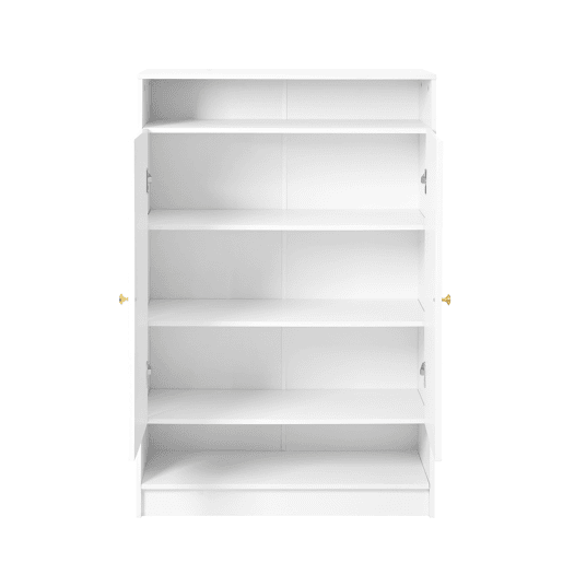 Sapateira de painel de partículas com 2 portas,branco