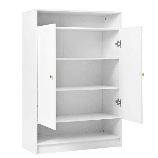 Sapateira de painel de partículas com 2 portas,branco