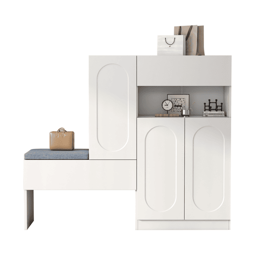 Sapateira de painel de partículas com 3 portas,branco