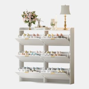 Sapateira de mdf com 6 tabuleiros,branco