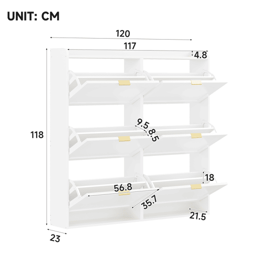 Sapateira de mdf com 6 tabuleiros,branco Sapateira de mdf com 6 tabuleiros,branco