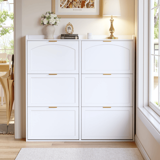 Sapateira de mdf com 6 tabuleiros,branco Sapateira de mdf com 6 tabuleiros,branco