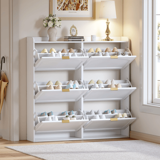 Sapateira de mdf com 6 tabuleiros,branco Sapateira de mdf com 6 tabuleiros,branco