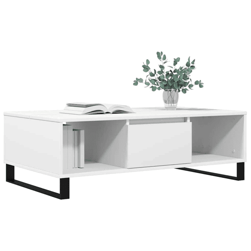 Mesa de Centro, Mesa baixa, 104x60x35 cm derivados de madeira branco