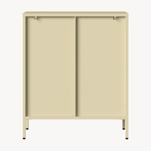 Vitrina aparador Klippestad 2 portas aço 95x80x35 cm cor de camelo en.casa